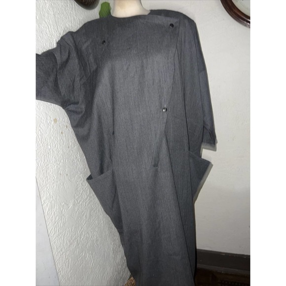 Vtg 70s Dorothee Bis France Avant Garde Wool Midi Dress Lagenlook Dolman L